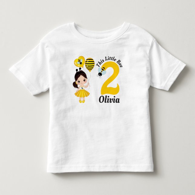 Bee Little mignonne fille Anniversaire T-shirt enf (Devant)
