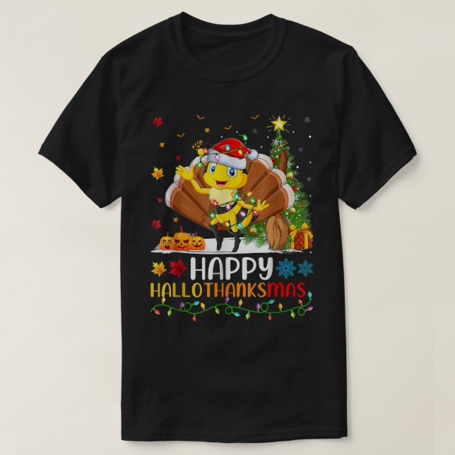 Bee Lover Funny Happy Bee HelloDankeMas T - Shirt (Design vorne)