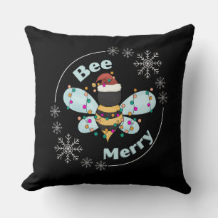 Bee Merry Christmas Kissen