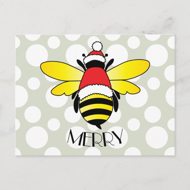 Bee Merry Holiday Postkarte (Vorderseite)