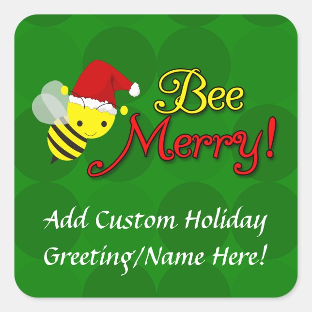 Bee Merry, Niedliche Hummelreise Quadratischer Aufkleber (Vorderseite)