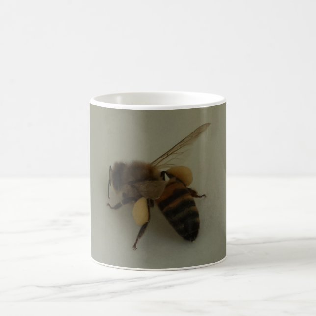 Bee miel blanc café Mug (Centre)
