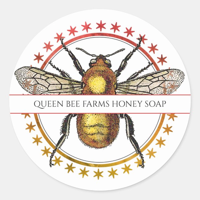 Bee Miel Soap Maker Étiquette de produit doré (Devant)