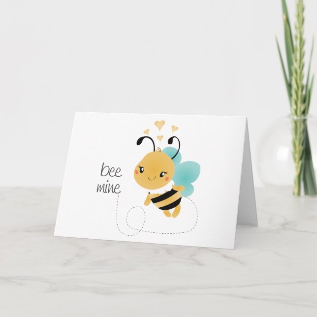 Bee Mine Bumblebee Yellow Black Karte (Vorderseite)