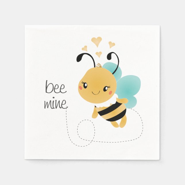Bee Mine Bumblebee Yellow Black Serviette (Vorderseite)