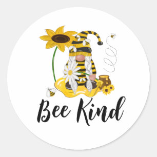 Bee Mine Gnome Yellow Sunflower Craft Stickers