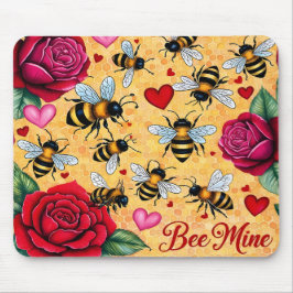 Bee Mine Golden Honey Liebe Mousepad