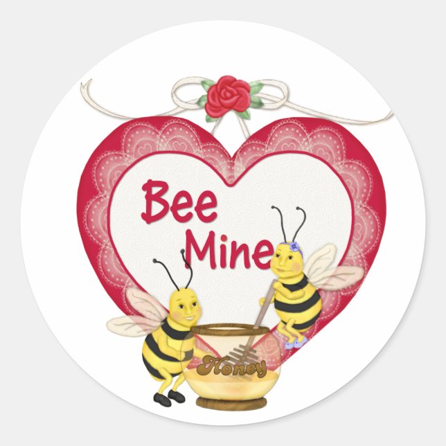 Bee Mine Honey Runder Aufkleber (Vorderseite)