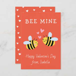 BEE MINE Klassik Valentine Red Note Card Dankeskarte