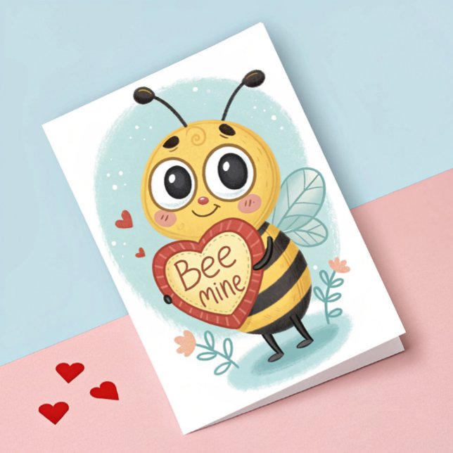 Bee Mine Niedlich Bee Valentinstag Feiertagskarte (Von Creator hochgeladen)