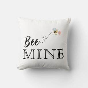 Bee Mine Pink Throw Kissen