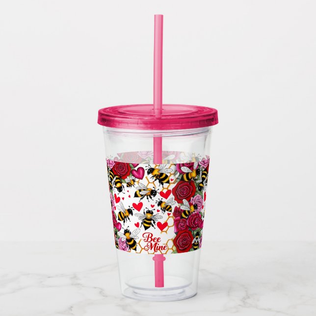 Bee Mine Sweet Honeycomb Blooms Acryltrinkbecher (Vorderseite)