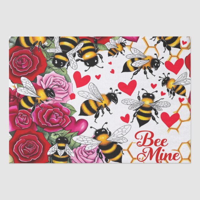 Bee Mine Sweet Honeycomb Blooms Seidenpapier (Vorderseite)