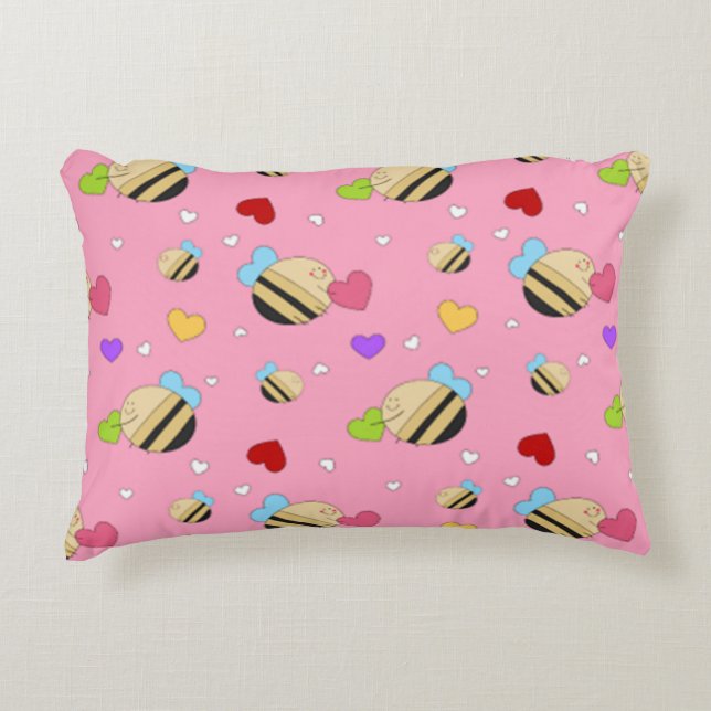 Bee Mine Valentine Dekokissen (Vorderseite)