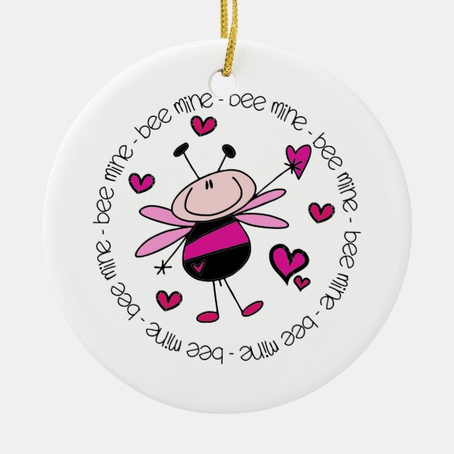Bee Mine Valentine Keramik Ornament (Vorne)