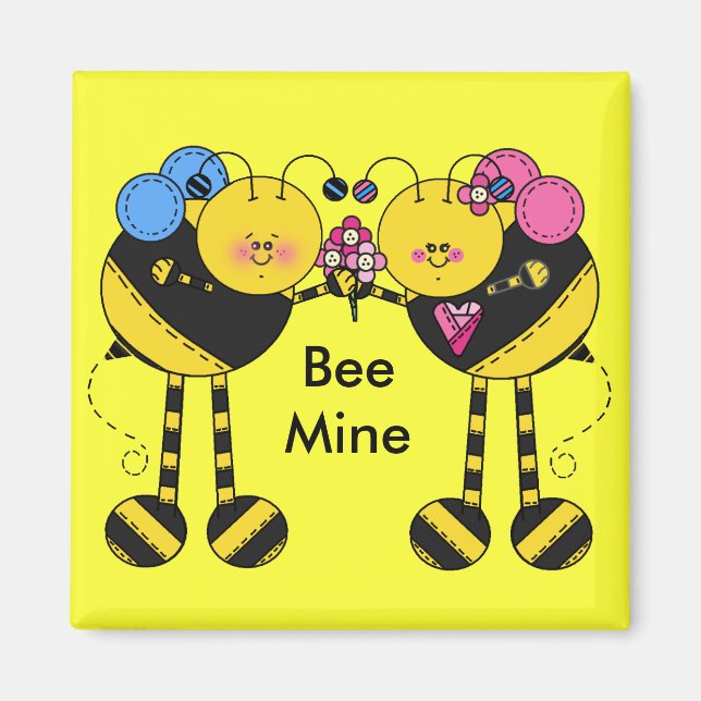 Bee Mine Valentine Magnete Magnet (Vorne)