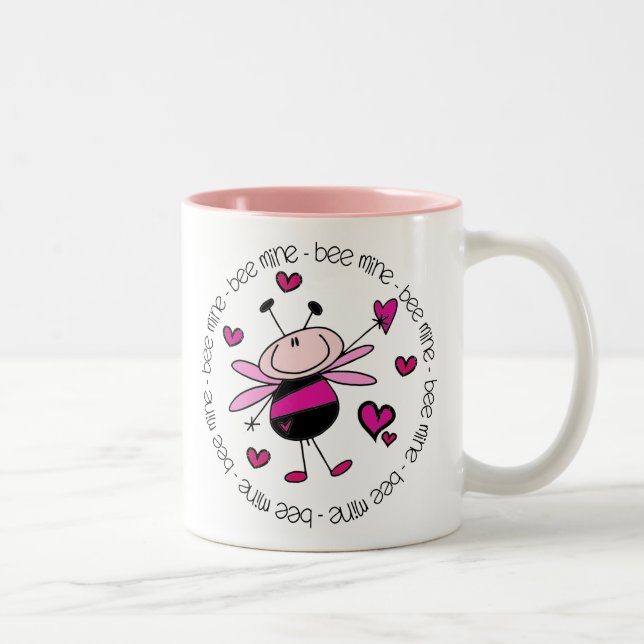 Bee Mine Valentine Zweifarbige Tasse (Rechts)