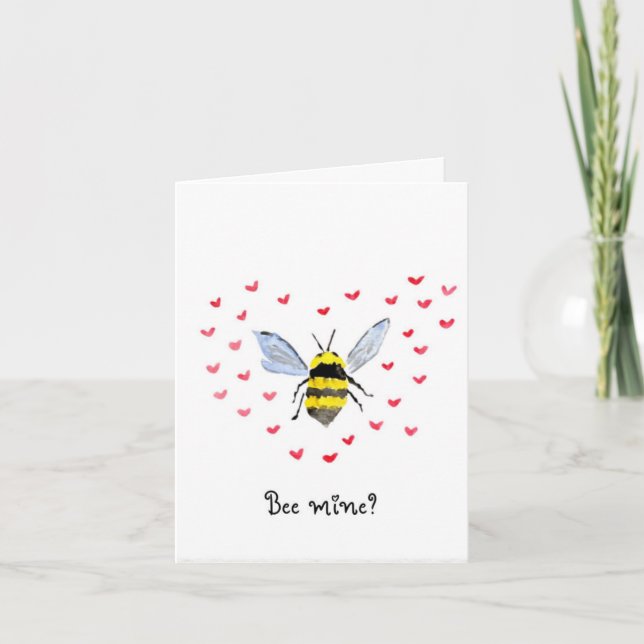 Bee Mine? Valentine's Day Card Dankeskarte (Vorderseite)