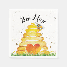 Bee Mine Valentine's Day Serviette