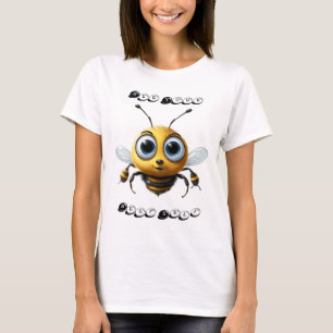 Bee mit großen hoffnungsvollen Augen sagt, sei dei T-Shirt