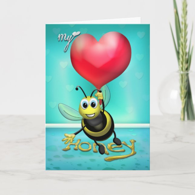 Bee My Honey Feiertagskarte (Vorderseite)