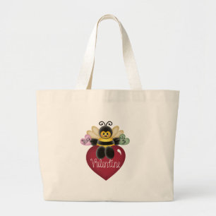 Bee My Valentine Bag Jumbo Stoffbeutel