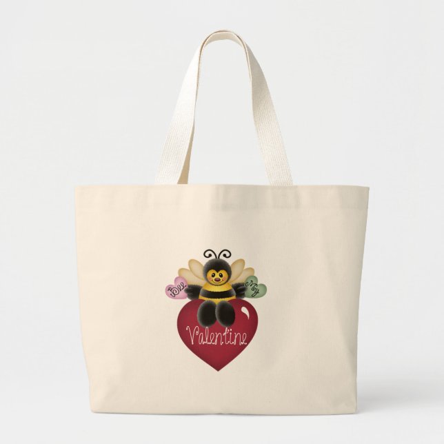 Bee My Valentine Bag Jumbo Stoffbeutel (Vorne)
