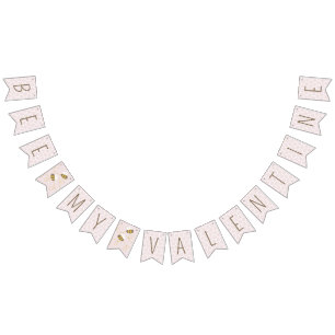 Bee My Valentine Bunting drapeaux - Rose