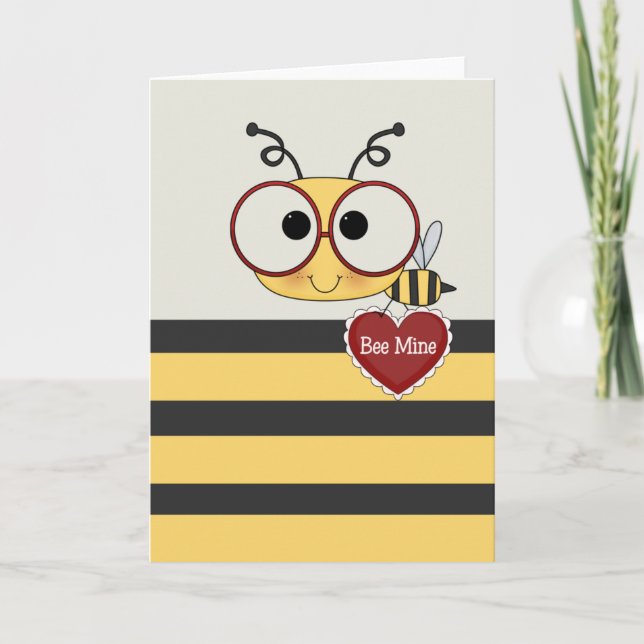 Bee My Valentine Feiertagskarte (Vorderseite)