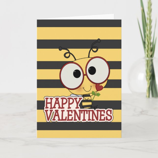 Bee My Valentine Feiertagskarte (Vorderseite)