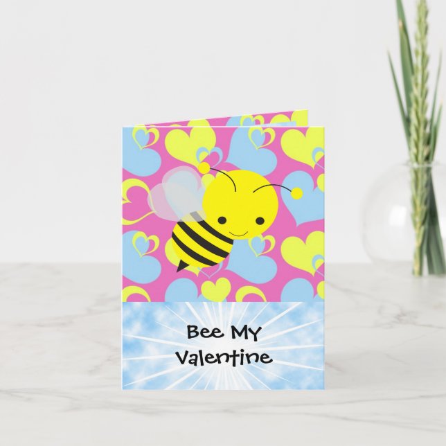 Bee My Valentine Feiertagskarte (Vorderseite)