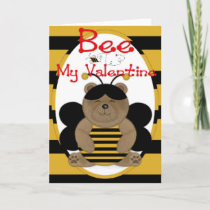 Bee My Valentine Honey Bear Greeting Card d1 Feiertagskarte