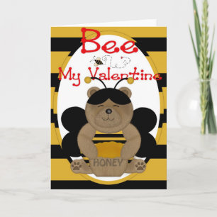 Bee My Valentine Honey Bee Boy Greeting Card d1 Feiertagskarte