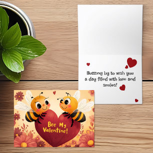 Bee My Valentine Kid Carte Conviviale