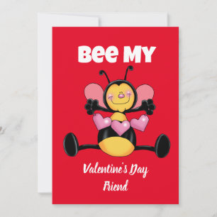 Bee My Valentine's Day Friend Carte de vacances ap