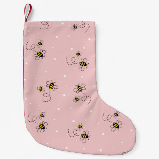Bee nahtloses Muster auf pastellfarbenem Hintergru Kleiner Weihnachtsstrumpf