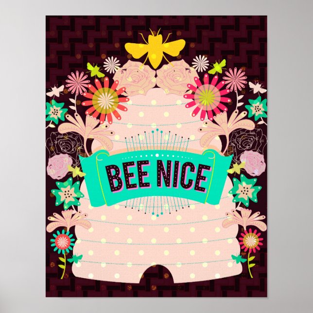 Bee Nice Print Poster (Vorne)