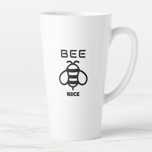 Bee Nice with Minimal Design Milchtasse (Rechts)