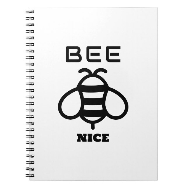 Bee Nice with Minimal Design Notizblock (Vorderseite)