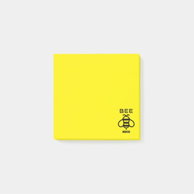Bee Nice with Minimal Design Post-it Klebezettel (Vorderseite)