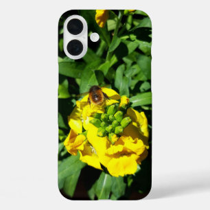 Bee on Yellow Flowers iPhone 16 Plus Hülle
