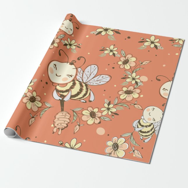 Bee Painting Geschenkpapier (Ungerollt)