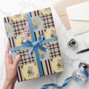 Bee Pattern glänzendes Verpackungspapier Geschenkpapier