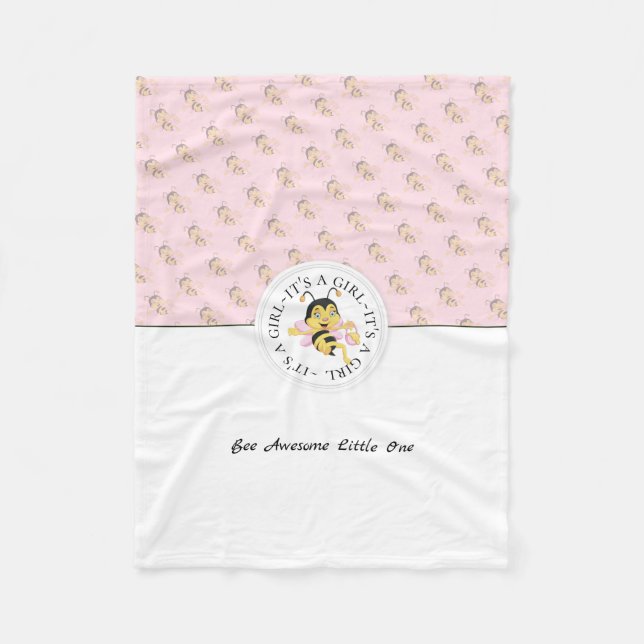 Bee Phantastisch Baby Girl | Personalisiert Monogr Fleecedecke (Vorderseite)