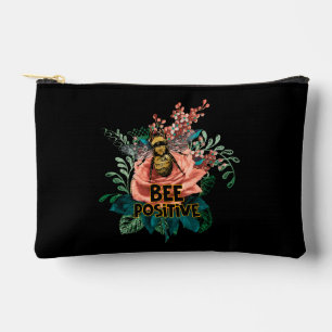 Bee Positive Floral Vibes Drawstring Bag Zubehörtasche