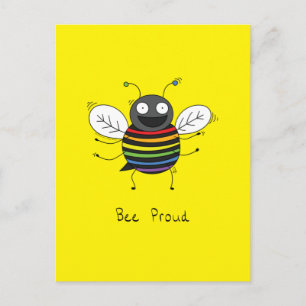 Bee Proud Gay Pride LGBTQ Postkarte