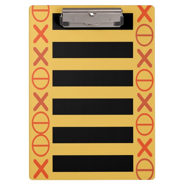 Bee Red Code Strings Black Stripes auf einer belie Klemmbrett (Vorderseite)