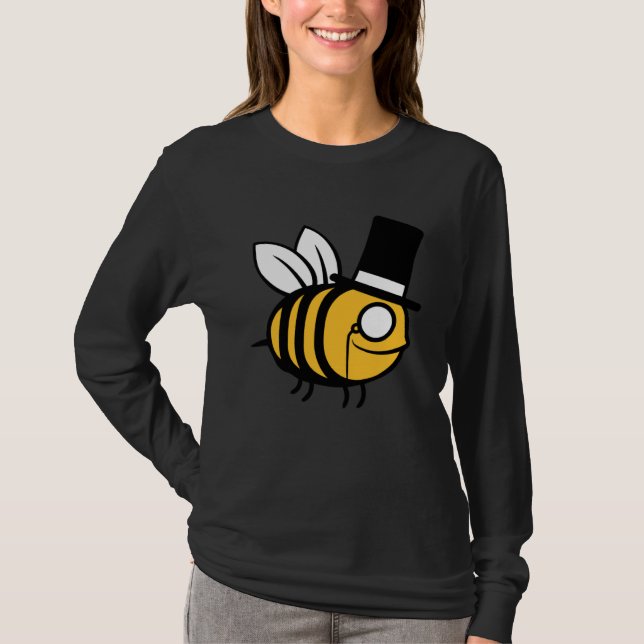 Bee Sir Monocle Glasses Top Hat Rich Gentlemen Bum (Vorderseite)
