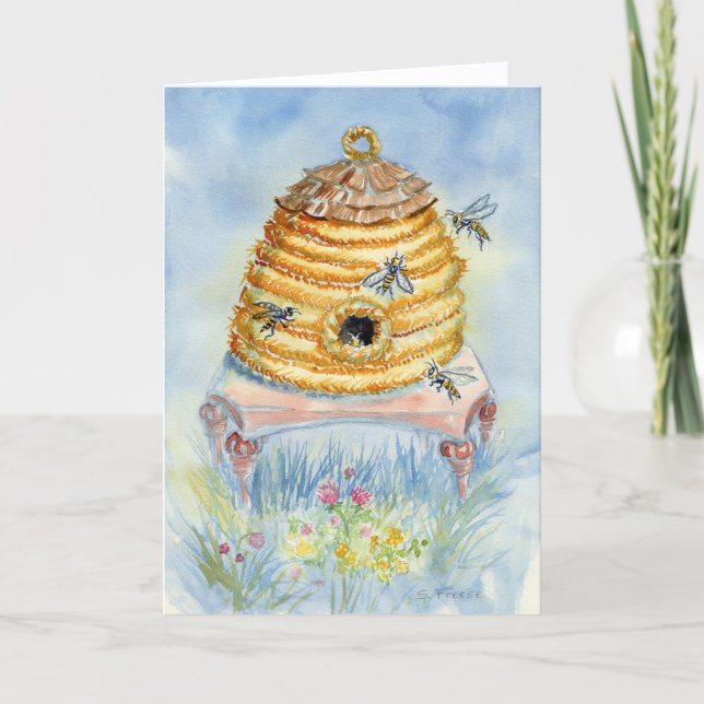 Bee Skep Blank Notecard Karte (Vorderseite)