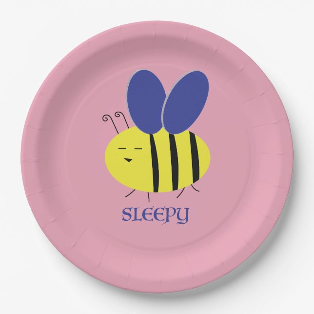 Bee Sleepy Pappteller (Vorderseite)